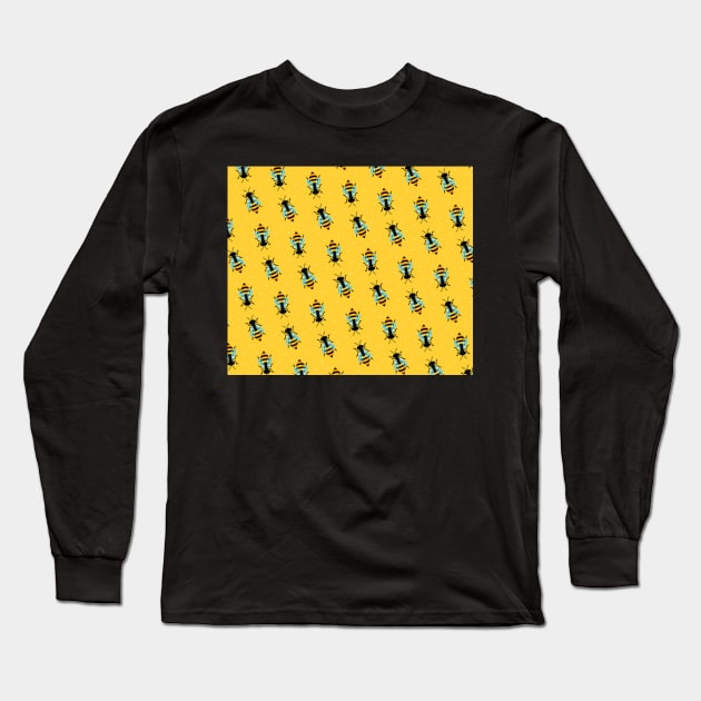 Save The Bees Honeybee Beekeeper Nature Lover Yellow Blue Black Gifts for Him and her Long Sleeve T-Shirt by gillys